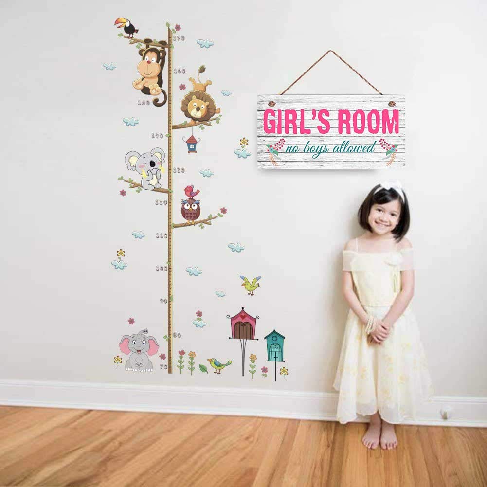 MAIYUAN Girl's Room Sign, No Boys Allowed, Girl's Room Decor, Nursery, Girl's Door Sign, Room Plaque, Birthday Gift, 5" x 10" Sign(E2-WH065)