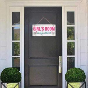 MAIYUAN Girl's Room Sign, No Boys Allowed, Girl's Room Decor, Nursery, Girl's Door Sign, Room Plaque, Birthday Gift, 5" x 10" Sign(E2-WH065)