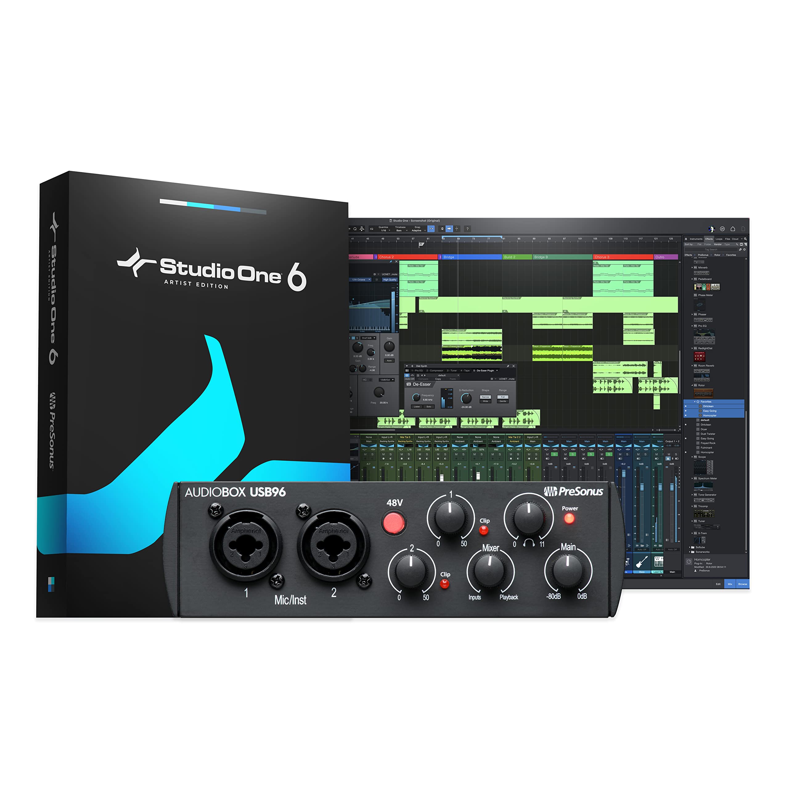 PreSonus AudioBox 96 25th Anniversary USB Audio Interface with Studio One Artist DAW Recording Software