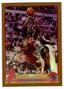 2003-04 topps chrome #111 rookie rc lebron james reprint - gold border #/50