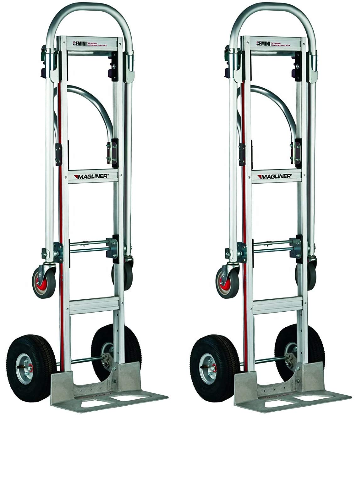 Magliner GMK81UA4 Gemini Sr Convertible Hand Truck, Pneumatic Wheels, 500 lbs Load Capacity, 61" Height, 55-3/4" Length x 21" Width (Twо Расk)