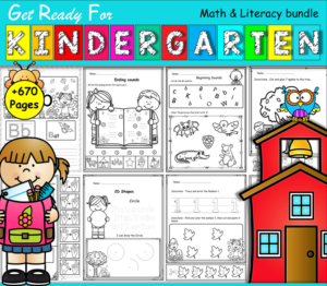 get ready for kindergarten math & literacy worksheets [ fall themed ]