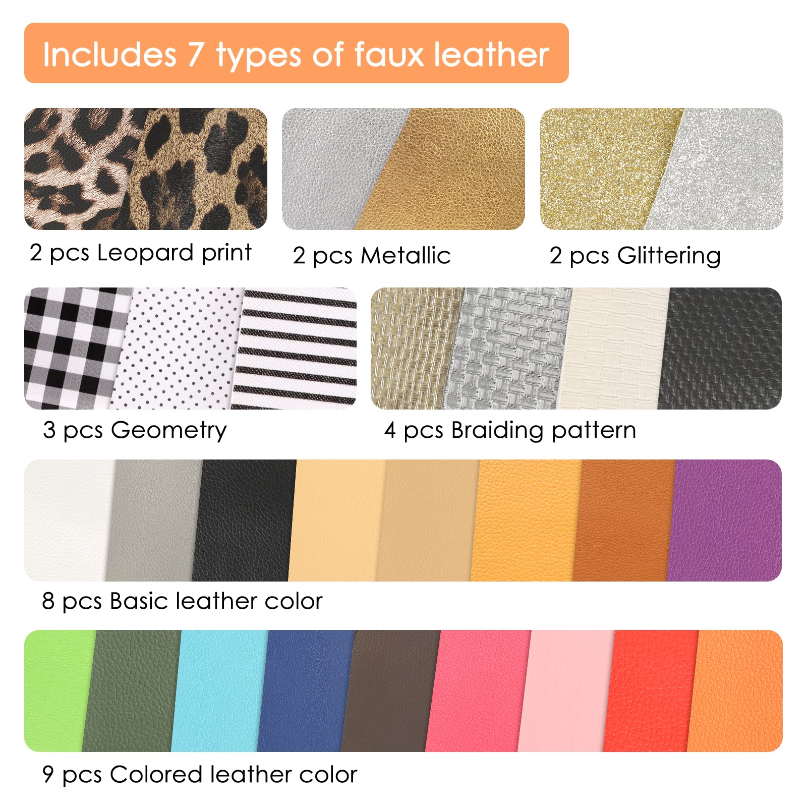 SGHUO 30pcs Faux Leather Sheets