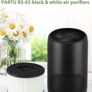 BS-03 Filter Replacement Compatible with PARTU and Slevoo BS-03 Air Purifier, H13 True HEPA and Activated Carbon Filter, Part# U & X, 2 Pack