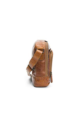 Frye mens Logan Zip Messenger Bag, Cognac, One Size US