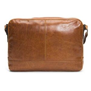 Frye mens Logan Zip Messenger Bag, Cognac, One Size US