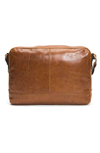 Frye mens Logan Zip Messenger Bag, Cognac, One Size US