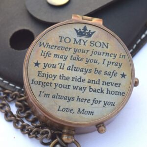 Mom to Son Compass – to My Son Love Mom – Mother to Son Gifts - Graduation Day Gifts for Son - Son Birthday Gifts - Confirmation Gifts for Son