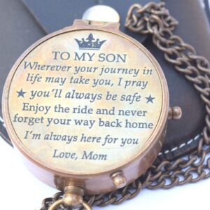 Mom to Son Compass – to My Son Love Mom – Mother to Son Gifts - Graduation Day Gifts for Son - Son Birthday Gifts - Confirmation Gifts for Son