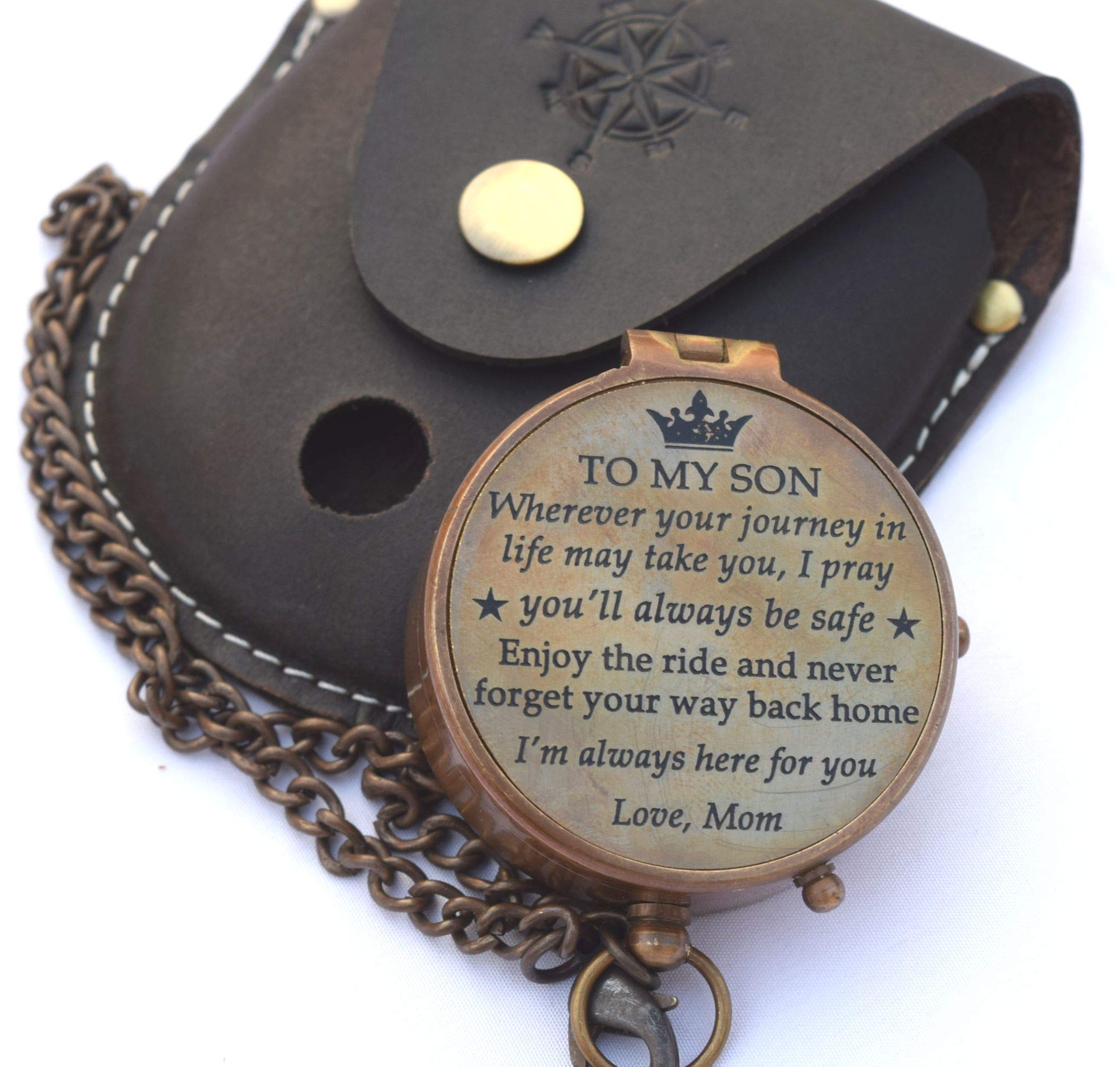 Mom to Son Compass – to My Son Love Mom – Mother to Son Gifts - Graduation Day Gifts for Son - Son Birthday Gifts - Confirmation Gifts for Son