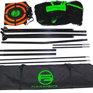 Flair Sports - Golf Hitting Net - Professional Heavy Duty Series - Practice Driver, Irons, & Wedges - Indoor & Outdoor Swing Training - Driving Range at Home - Neon Chipping Target - 10' x 7' Size