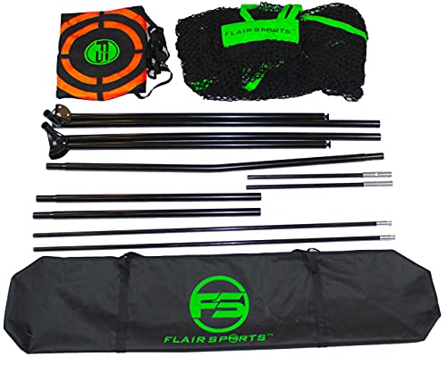 Flair Sports - Golf Hitting Net - Professional Heavy Duty Series - Practice Driver, Irons, & Wedges - Indoor & Outdoor Swing Training - Driving Range at Home - Neon Chipping Target - 10' x 7' Size