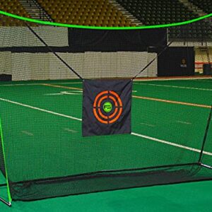 Flair Sports - Golf Hitting Net - Professional Heavy Duty Series - Practice Driver, Irons, & Wedges - Indoor & Outdoor Swing Training - Driving Range at Home - Neon Chipping Target - 10' x 7' Size