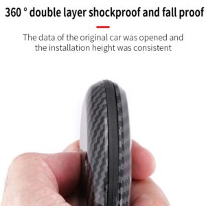 WFMJ Black Carbon Fiber + Silicone Button Smart Remote 4 Buttons Key Fob Cover Keychain Keyring Case Jacket Shell Skin for 2019 2020 Kia Soul Seltos Telluride Forte Sedan