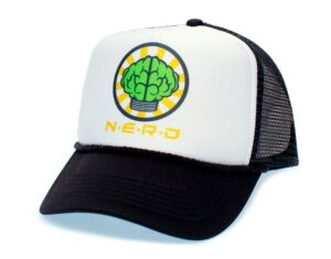 nerd trucker hat neptunes n*e*r*d n.e.r.d. cap adult one-size multi (black/white/black)