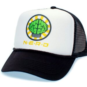 Nerd Trucker Hat Neptunes N*E*R*D N.E.R.D. Cap Adult One-Size Multi (Black/White/Black)