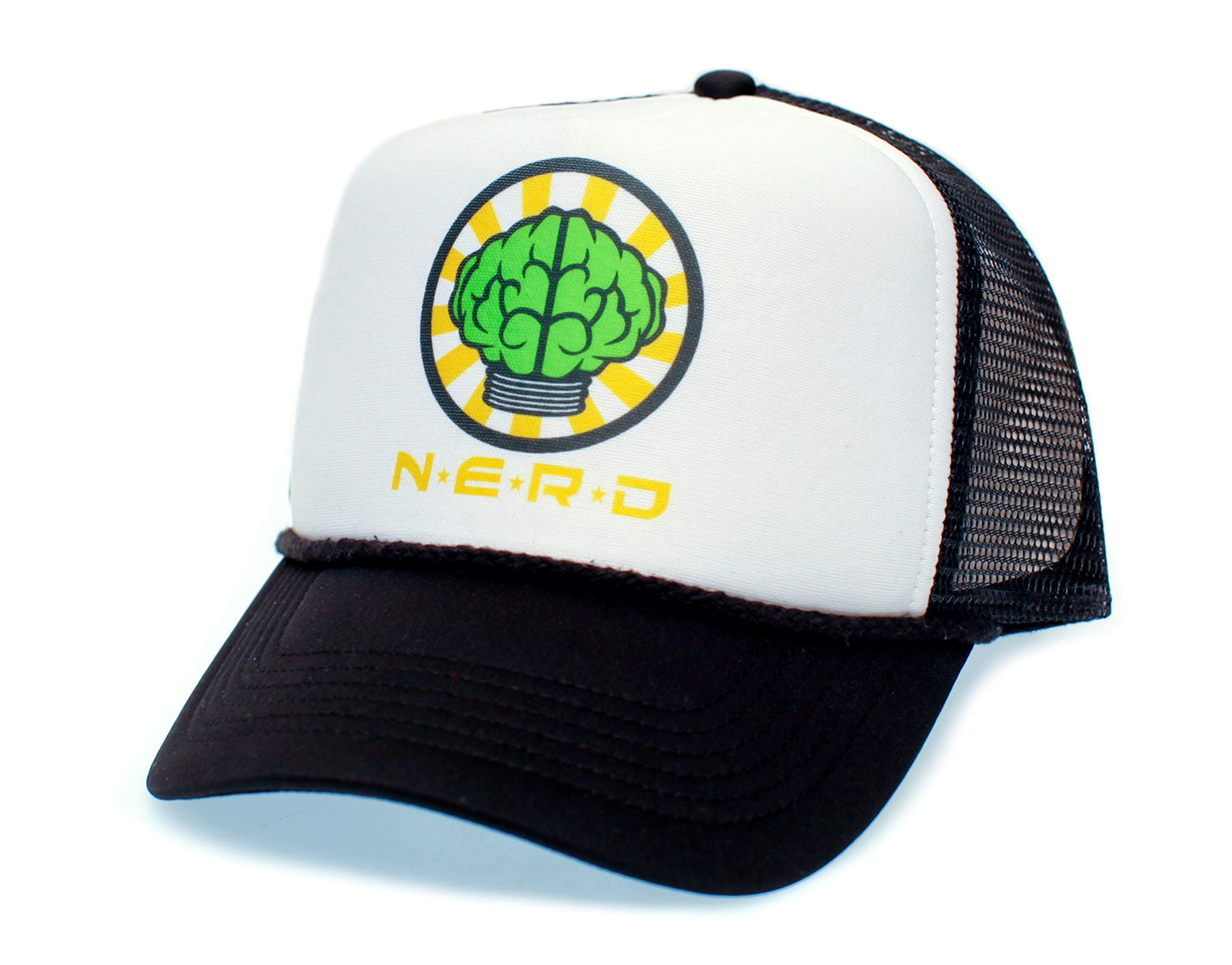 Nerd Trucker Hat Neptunes N*E*R*D N.E.R.D. Cap Adult One-Size Multi (Black/White/Black)