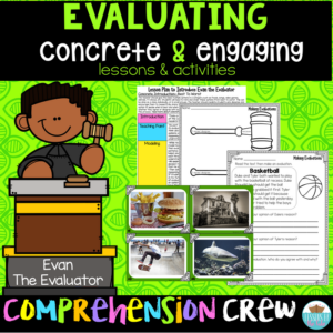 evaluating concrete & engaging lesson & activities- comprehension crew