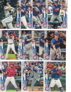 texas rangers/complete 2020 topps rangers baseball team set! (20 cards) series 1 and 2. includes a bonus nolan ryan card!