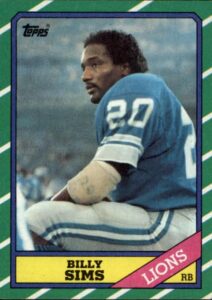 1986 topps #244 billy sims nfl football trading card