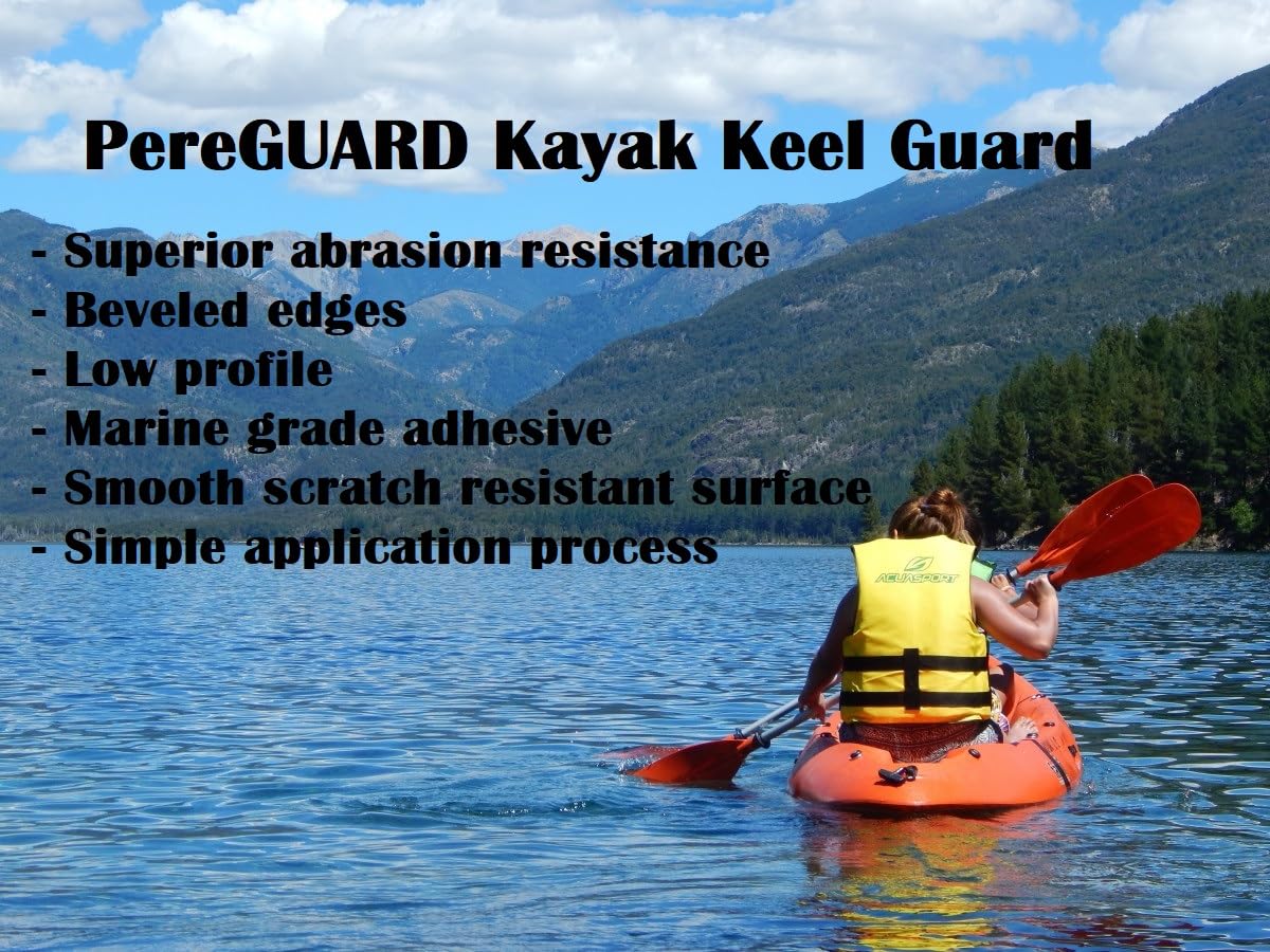 PereGuard Kayak Keel Guard 4" Width White (3 feet) Kayak Canoe Protective Guard Abrasion Resistance