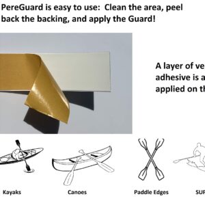 PereGuard Kayak Keel Guard 4" Width White (3 feet) Kayak Canoe Protective Guard Abrasion Resistance