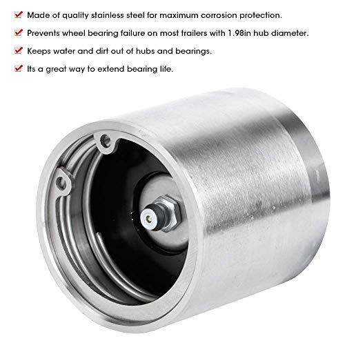 Estink Trailer, Set of 4 Stainless Steel Wheel Hub Bearing Buddies Center Caps Protector with 1.98inch Diameter for Boat RV