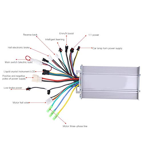 Fabater E-Bike Controller, 500w Waterproof Motor Speed Controller Brushless Controller Kit with LCD Display Panel, Electrical Motor Control Box for Electric, E-Bike, Scooter(48V)