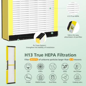 isinlive 2 Pack FLT5000 True HEPA Filter C Replacement with 8 Pack Activated Carbon Pre-Filters Compatible with G-guardian Air Purifier AC5000 AC5000E AC5250PT AC5350B AC5350BCA AC5350W AC5300B