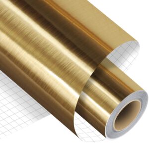 madlie brushed gold permanent adhesive vinyl roll - 12" x 15 ft premium permanent vinyl for craft，signs, scrapbooking,and other craft cutters.