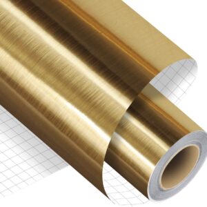 Madlie Brushed Gold Permanent Adhesive Vinyl Roll - 12" x 15 FT Premium Permanent Vinyl for Craft，Signs, Scrapbooking,and Other Craft Cutters.