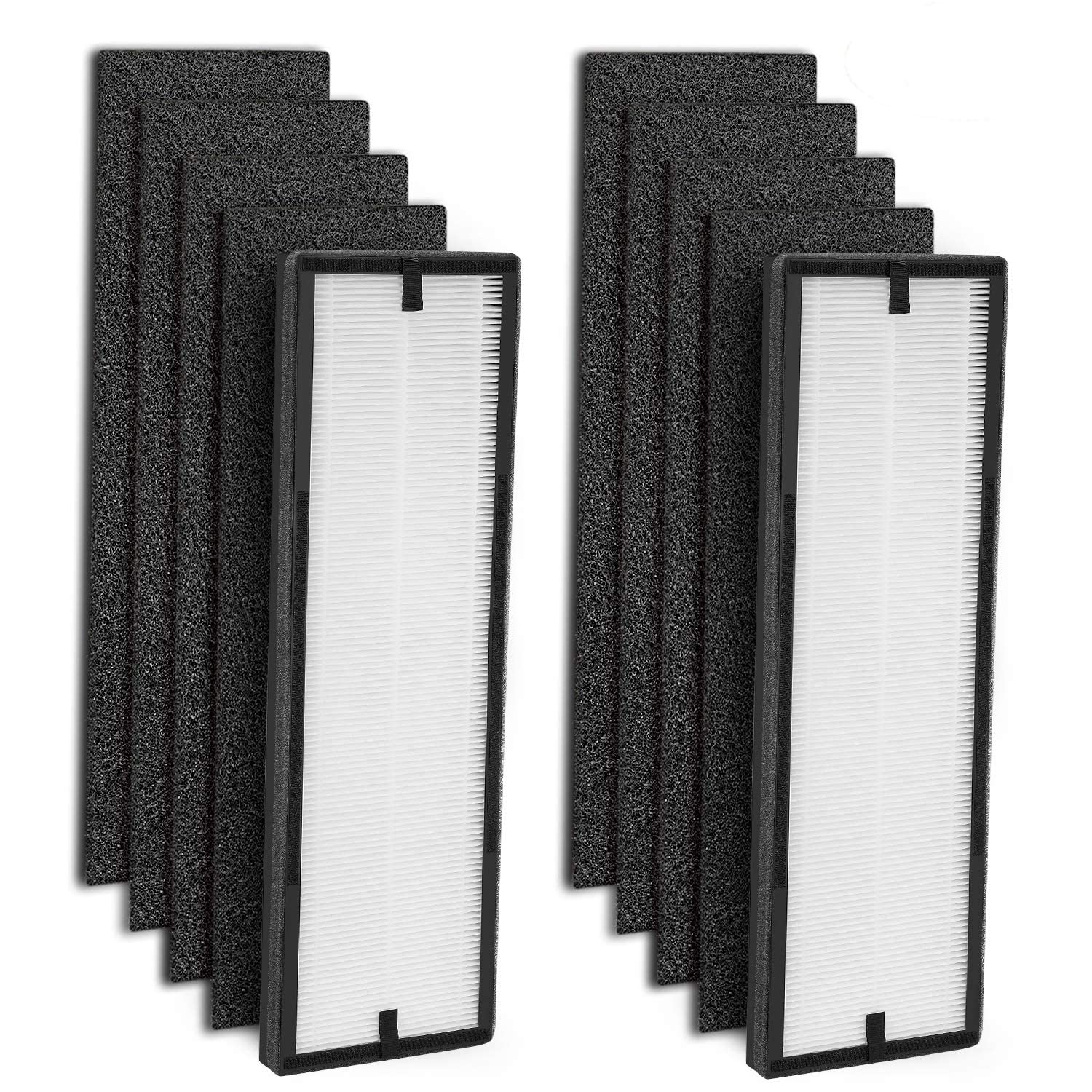 NEA-F1 H13 True HEPA Replacement Filter for Eureka NEA120 and Toshiba Smart WiFi Air Purifier，2 Pack NEA-F1 H13 True HEPA Filter and 8 Pack NEA-C1 Activated Carbon Replacement Filter