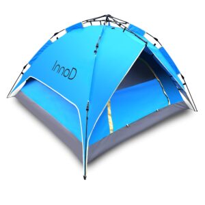 innod 3 person tent, instant pop up dome tent for camping with waterproof rain fly, easy setup outdoor camping tent & shelters