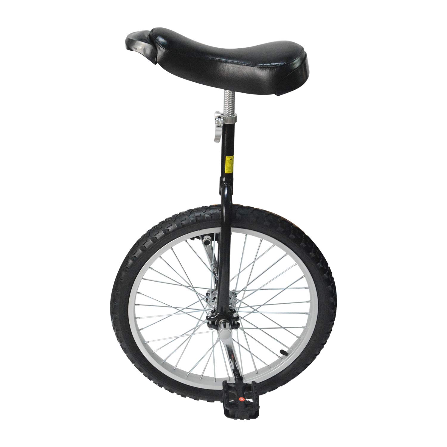 Nisorpa 20" Inch Unicycle Classic Black One Wheel Bike with Anti-Skid Alloy Rim and Pedal Adjustable Height Cycling for Kids Adults Beginner Outdoor Indoor Sports Entertainment Fun