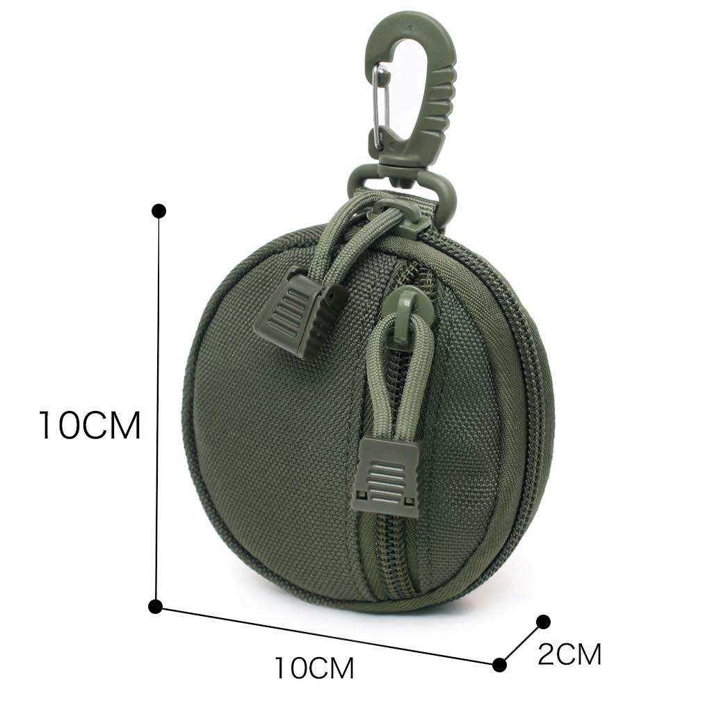 Small Molle Pouch Accessories, Upgraded EDC Pouches Military Gear, Tactical Bag Case as Coin Purse Keychain, Case Wallet, Wireless Headset Pack. (Green)