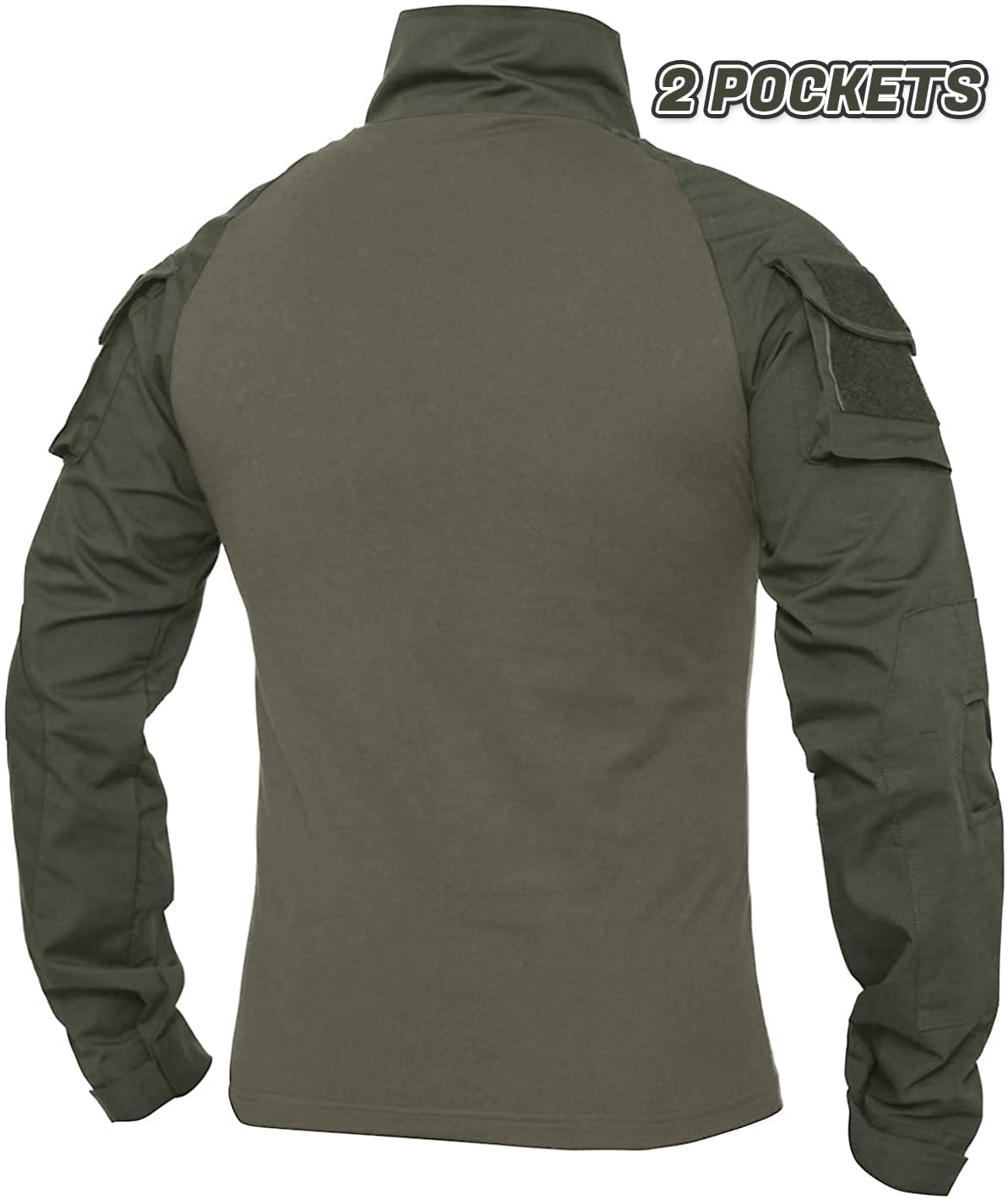 XKTTAC G3 Combat Tactical Shirt for Men with 2-4 Pockets Airsoft-Military-Paintball-Camping Gear Multicam Army BDU TOP Security Clothes（Green/2 Pockets，S）