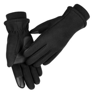 ozero winter waterproof gloves for men: women gloves for running touchscreen - m size & red