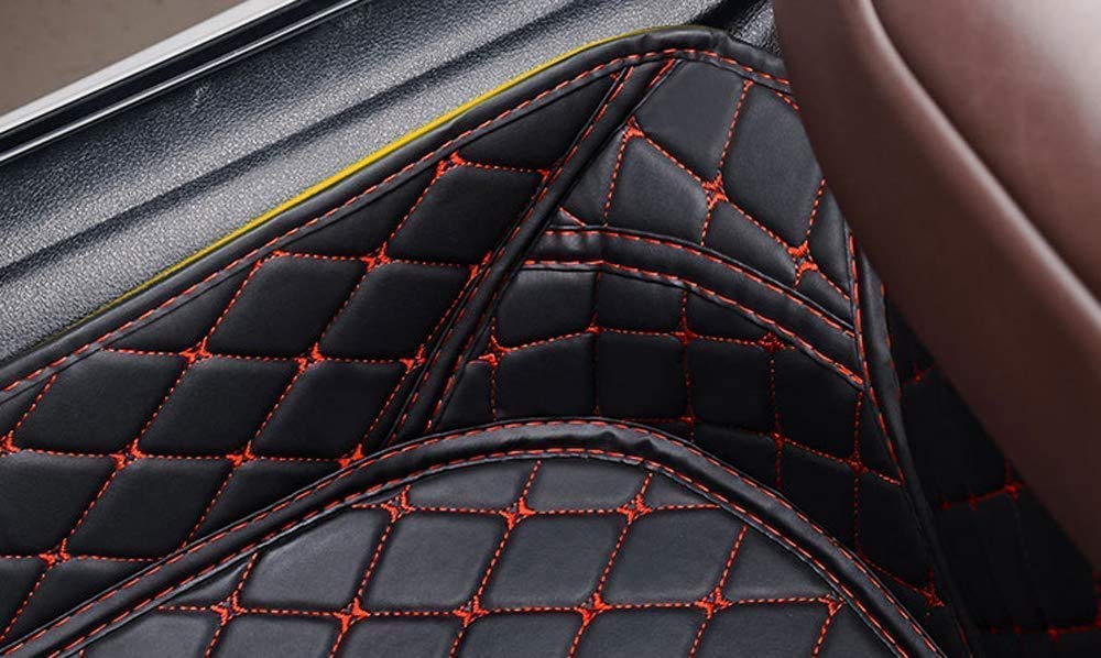 Muchkey car Floor Mats fit for 95% Custom Style Luxury Leather All Weather Protection Floor Liners Full car Floor Mats red