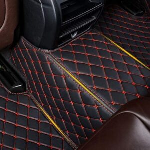 Muchkey car Floor Mats fit for 95% Custom Style Luxury Leather All Weather Protection Floor Liners Full car Floor Mats red