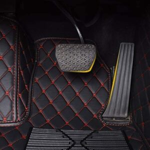 Muchkey car Floor Mats fit for 95% Custom Style Luxury Leather All Weather Protection Floor Liners Full car Floor Mats red