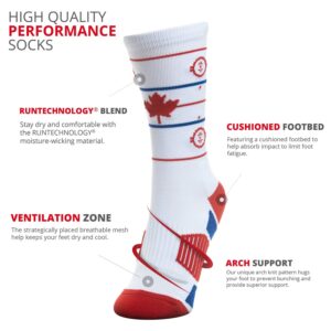 ChalkTalkSPORTS Hockey Athletic Woven Mid-Calf Socks | Hockey Canada Rink Socks | White