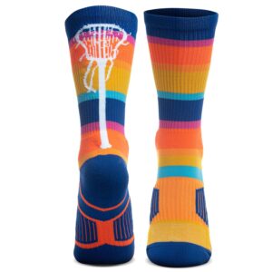 chalktalksports adult lacrosse athletic mid-calf woven socks | sunset lacrosse socks (youth)
