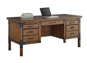 martin furniture half pedestal desk, brown