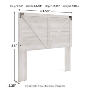 Signature Design by Ashley Shawburn Modern Farmhouse Headboard, Queen, Whitewash