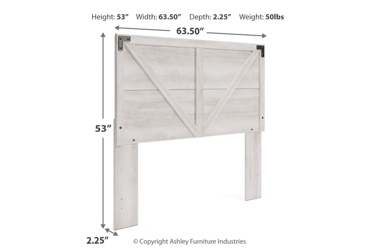 Signature Design by Ashley Shawburn Modern Farmhouse Headboard, Queen, Whitewash