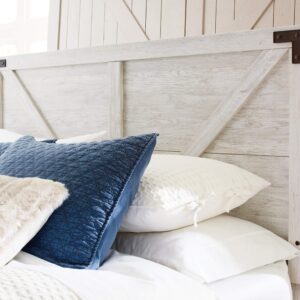 Signature Design by Ashley Shawburn Modern Farmhouse Headboard, Queen, Whitewash