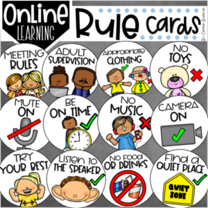 virtual learning online meeting reminder rule cards