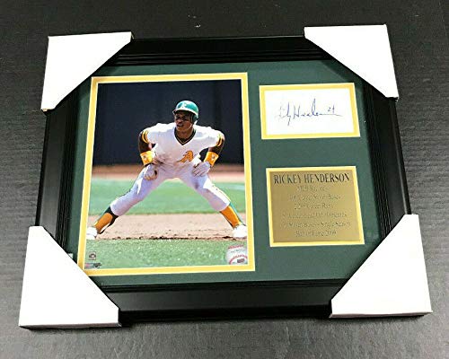 RICKEY HENDERSON OAKLAND A'S Autographed REPRINT Framed 8x10 Photo