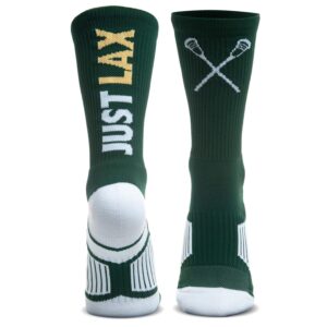 chalktalksports lacrosse athletic mid-calf woven socks | just lax socks | green