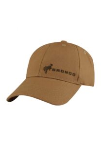 ford bronco baseball cap, adjustable 6-panel duck hat, brown